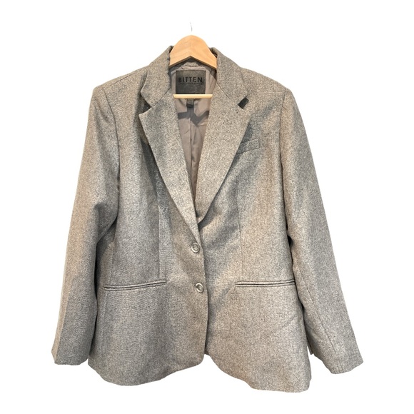 LkNew BITTEN Oversized Gray Metallic Blazer XXL - Picture 3 of 9